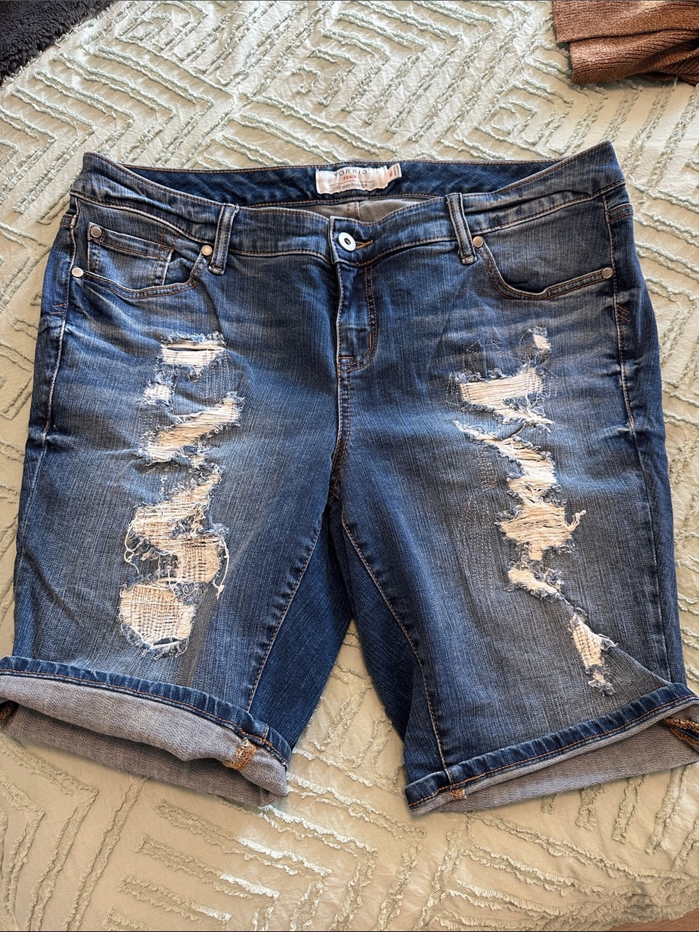 Torrid Distressed Dark Blue Denim Women’s Shorts - Casual Summer Style